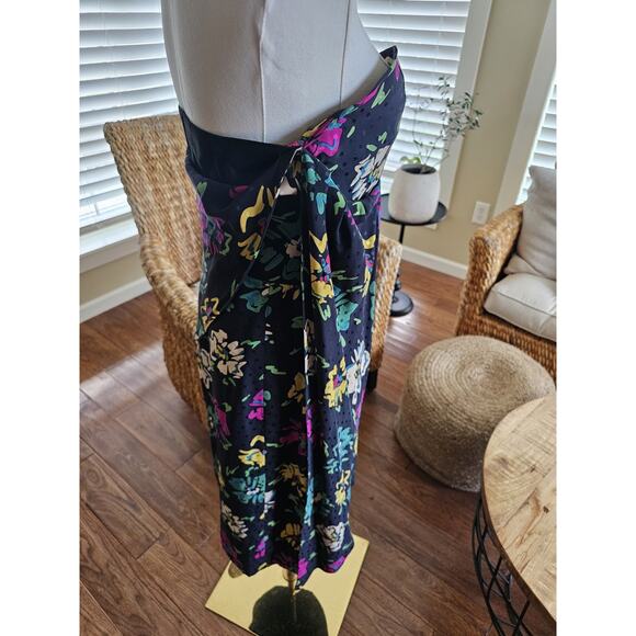 Emanuel Ungaro 80's Vintage Silk Floral Dress Women's Size 10 Made in Italy - Picture 10 of 16